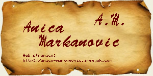 Anica Markanović vizit kartica